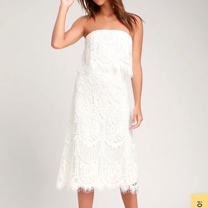 White lace dress from Lulus